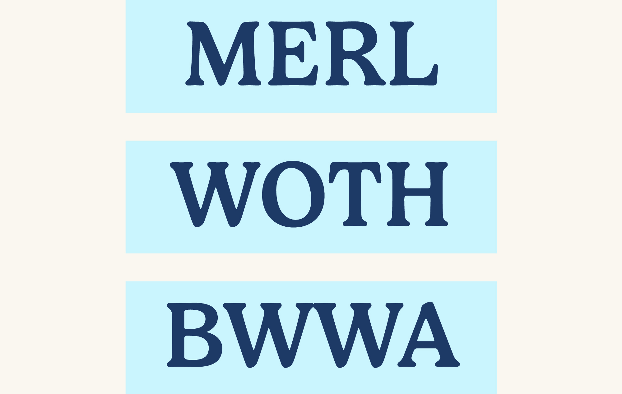 An example of bird codes, MERL, WOTH, BWWA